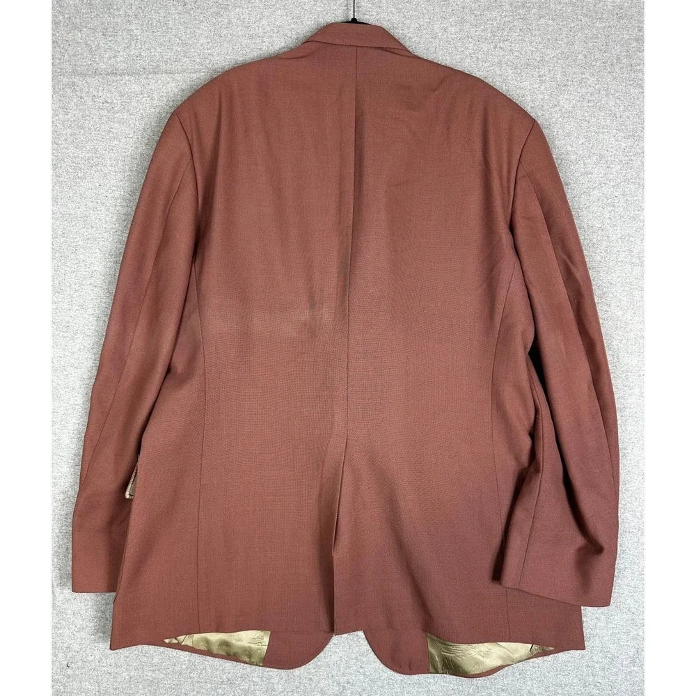 Sansabelt Ltd Blazer 44R Sport Coat‎ Rose Pink Gold Crest Buttons USA